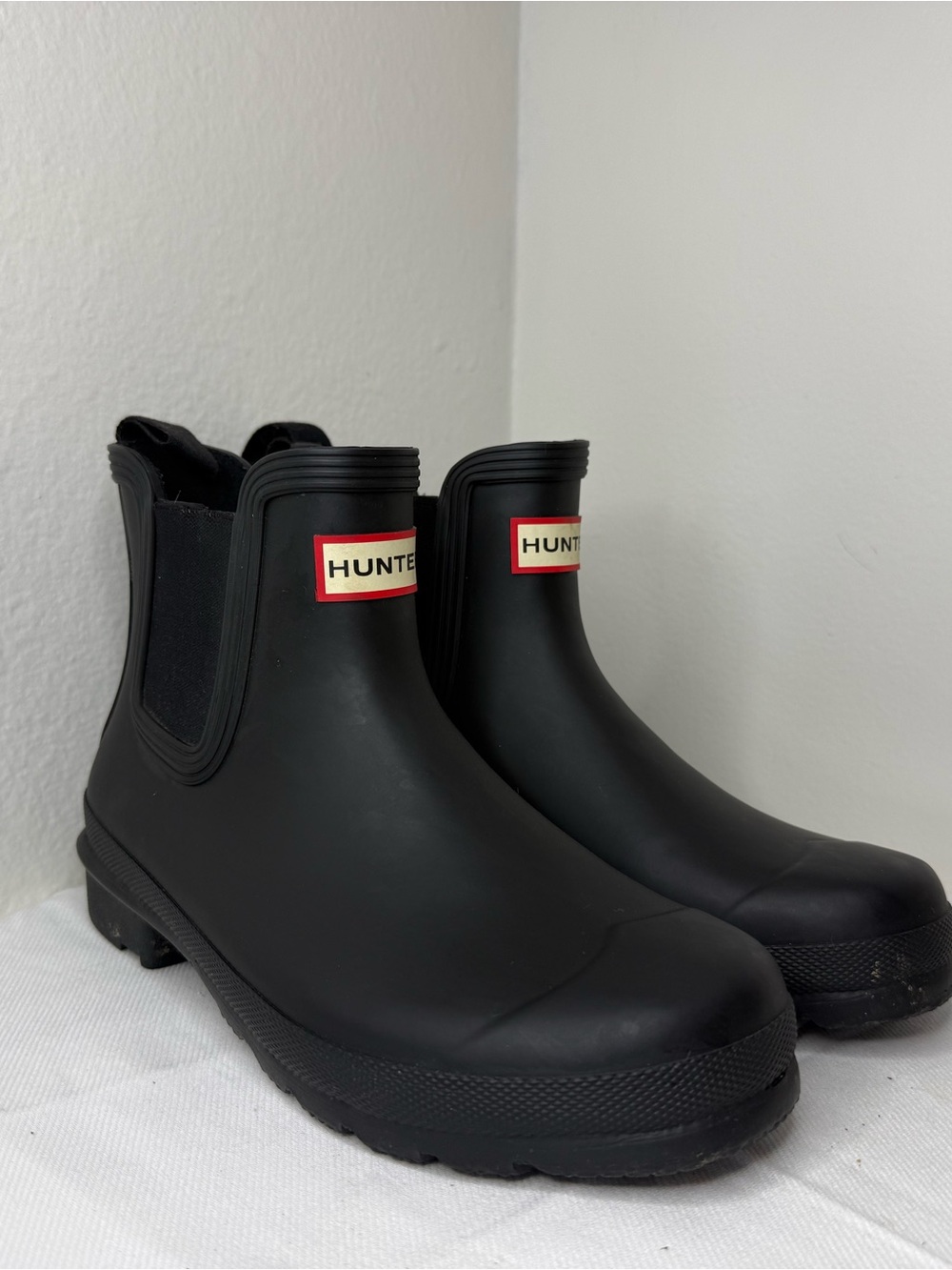 Hunter Black Short Chelsea Rain Boots for Women